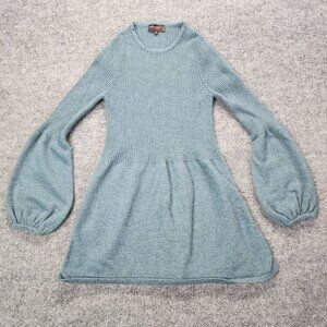 Rani Arabella Sweater Womens Small Teal Ribbed‎ 100% Cashmere Loro Piana Yarn